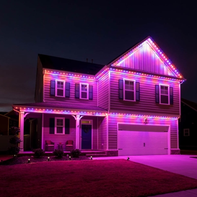 House with outdoor lighting Photo